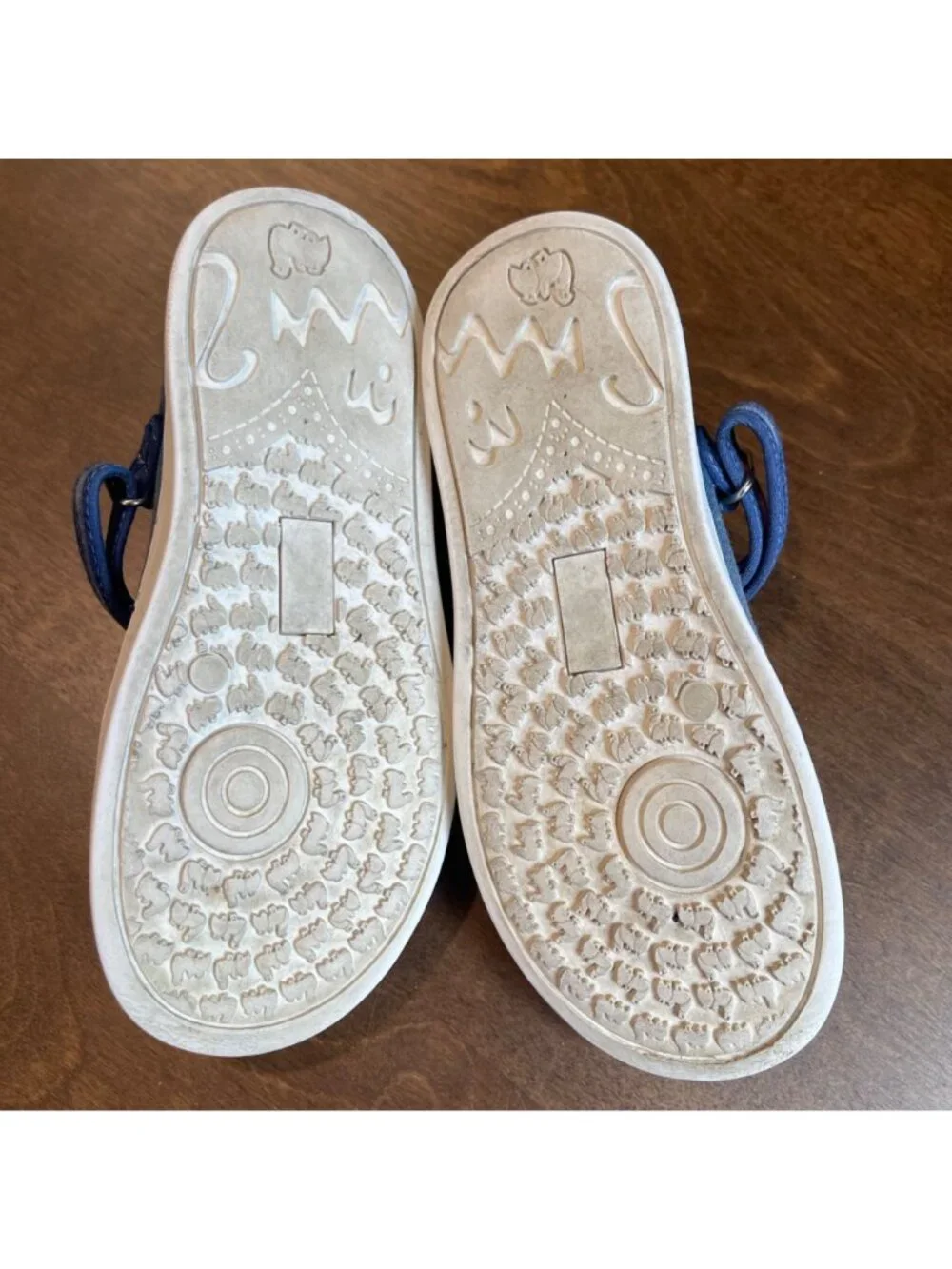 L'amour Jenna Mary‎ Jane Flat Girls Size 13 Chambray Blue Hook and Loop Closure